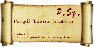 Polyákovics Szabina névjegykártya