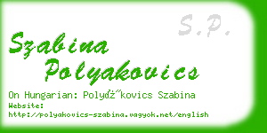 szabina polyakovics business card